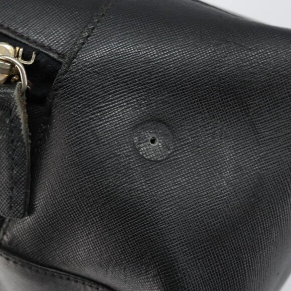 PRADA Hand Bag Safiano leather Black Gold Auth - Picture 9 of 16